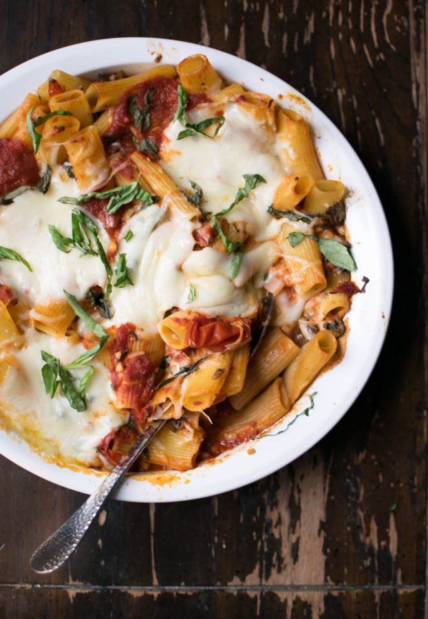 Baked Rigatoni with Pancetta and Mushrooms | Carolyn's Cooking