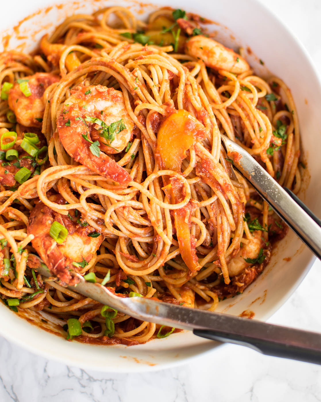 Cajun Spaghetti with Seafood | Carolyn's Cooking