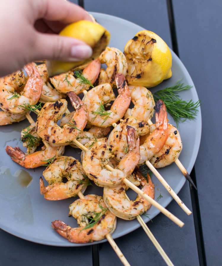 Grilled Dill Shrimp Skewers 