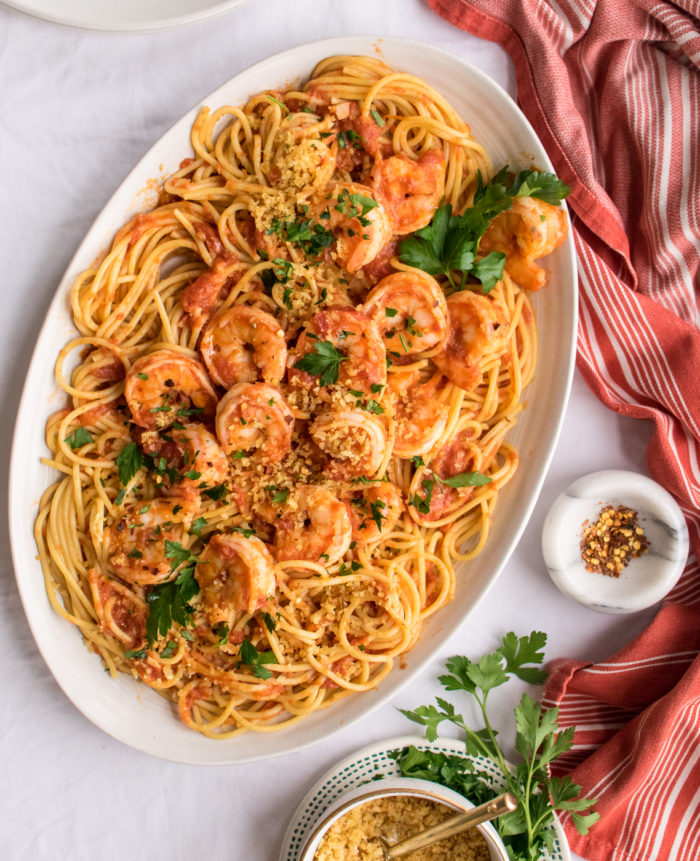 Shrimp Fra Diavolo with Pasta | Carolyn's Cooking