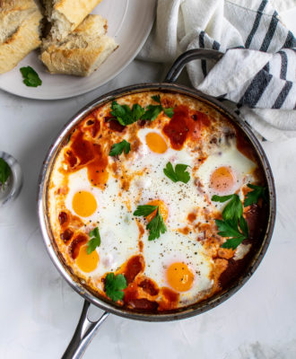 Smoky Baked Eggs with Ricotta and Beans | Carolyn's Cooking