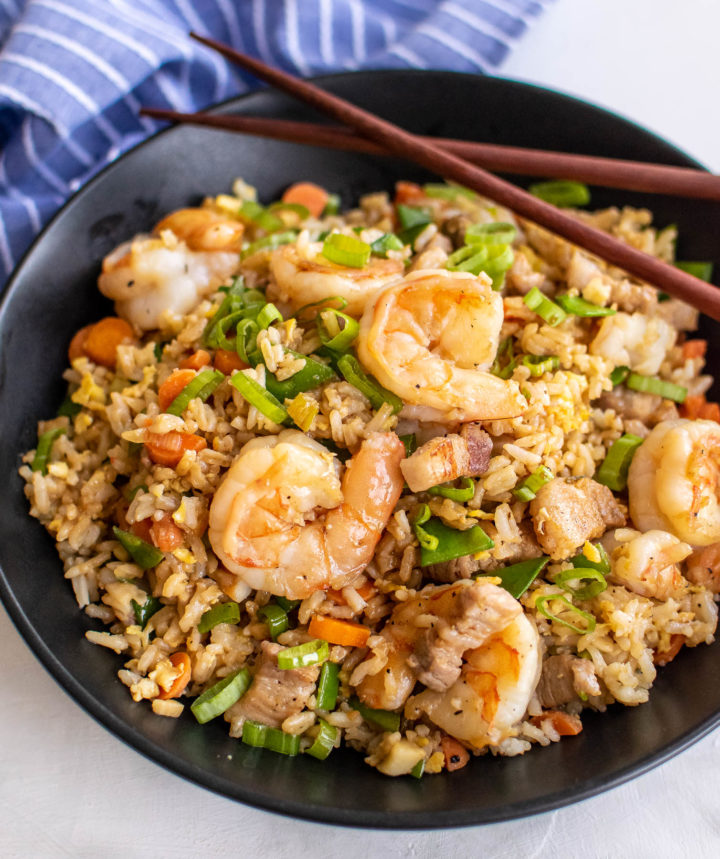 Shrimp and Pork Belly Fried Rice | Carolyn's Cooking