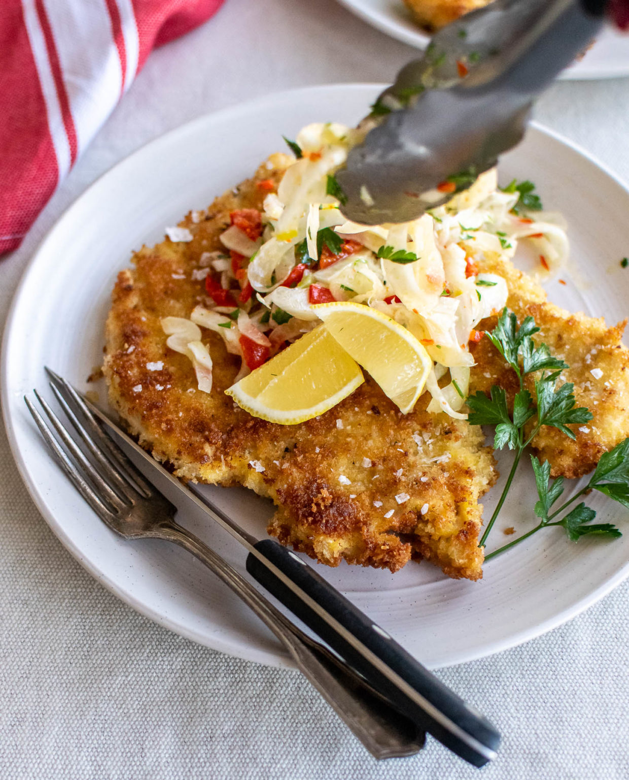 Chicken Schnitzel with Fennel Salad | Carolyn's Cooking