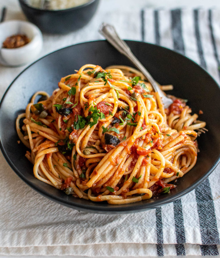 Linguine alla Puttanesca | Carolyn's Cooking