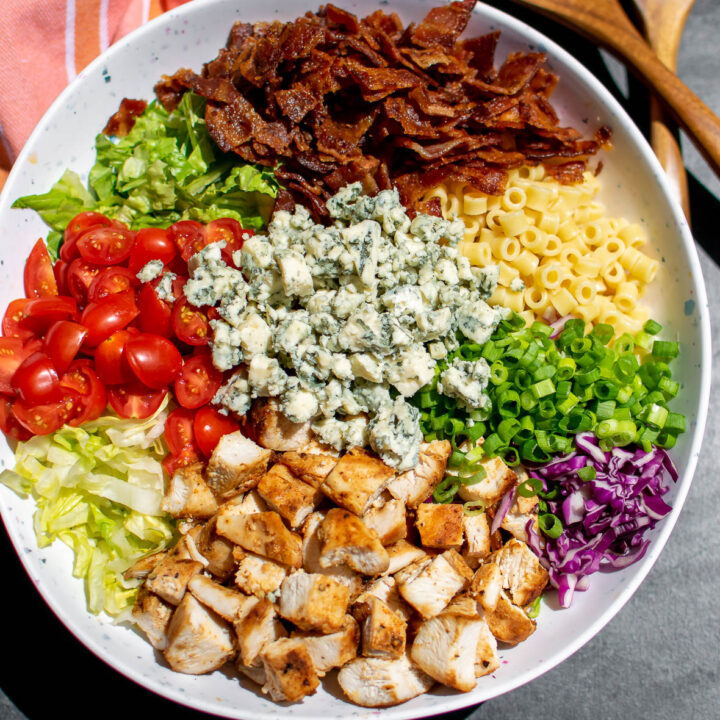 Portillo's Chopped Salad ingredients in a bowl.