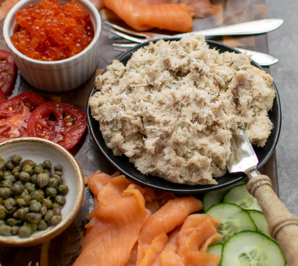 Whitefish salad on the smoked fish bagel board.